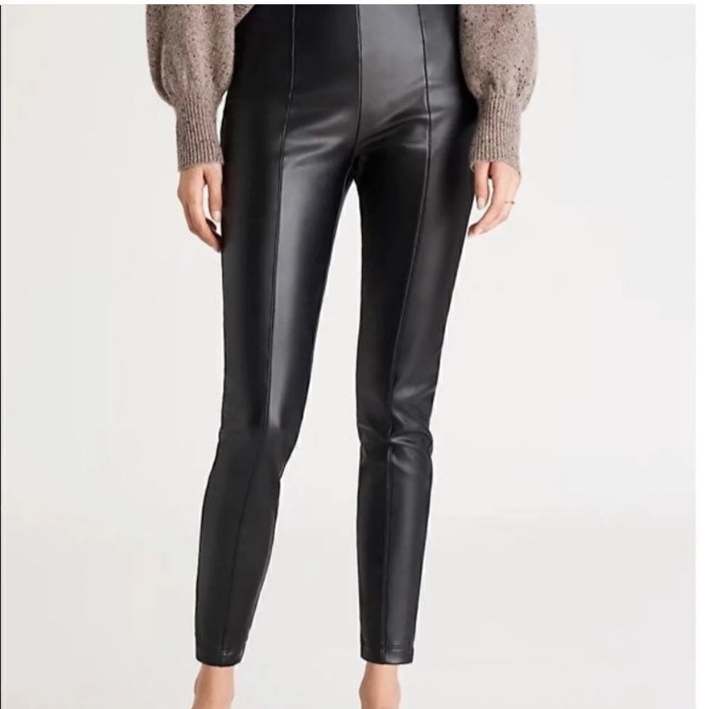 NWT Ann Taylor Faux Leather Side Zip Legging size Small